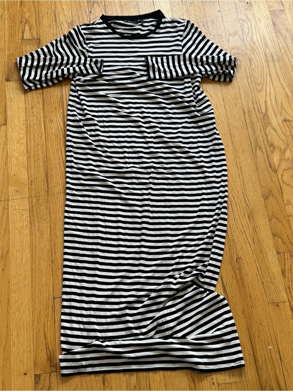 Black & White Striped Women’s Maxi Dress